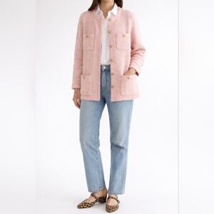 VINTAGE TANNER Knit Cardigan Jacket w\ Gold Buttons | M | Pink | 80s Preppy